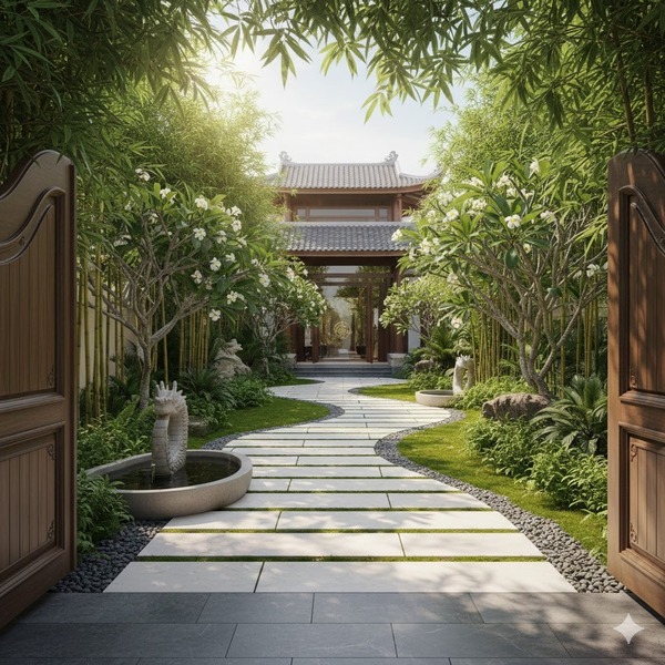 Tư vấn thiết kế lối đi từ cổng vào nhà theo phong thủy cho gia chủ hút tài lộc
