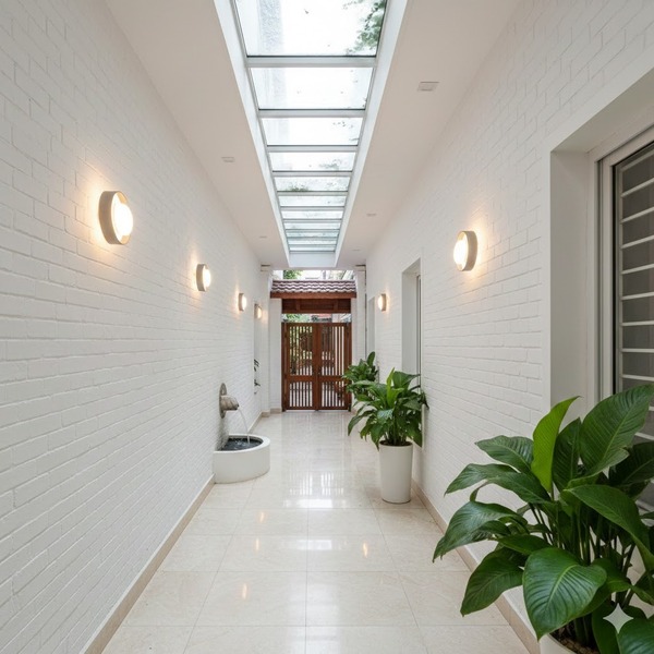 Lối đi từ cổng vào nhà trong hẻm